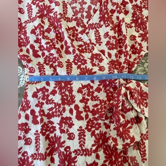 Lush Floral Wrap Maxi MIDI Dress short sleeve small - Picture 11 of 11